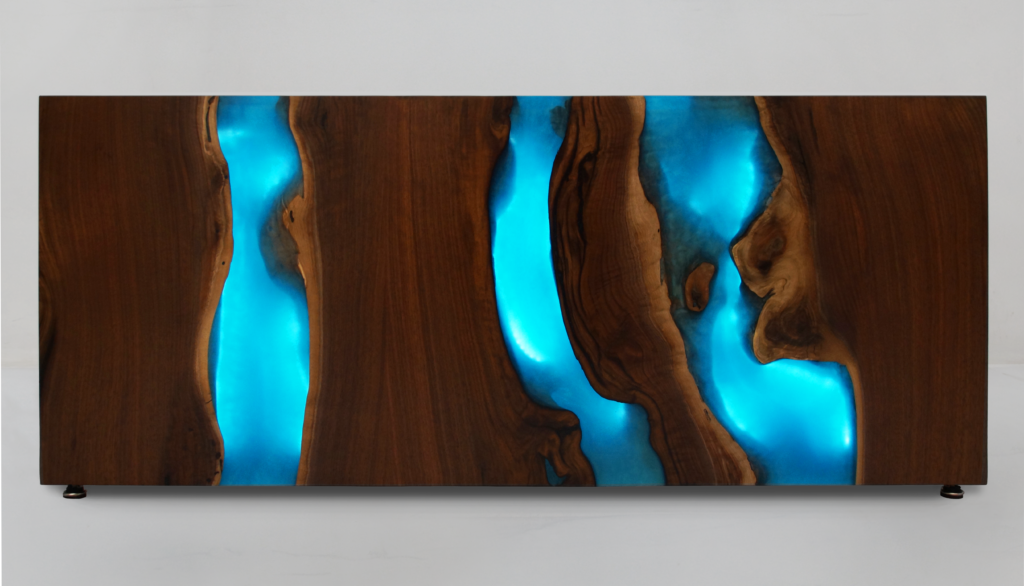 http://Walnut%20Waterfall%20Coffee%20Table%20With%20LED%20Lights%20&%20Blue%20Epoxy%201864%205