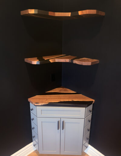 Matching Walnut Dining Room Table, Shelves & Countertop 1708 3