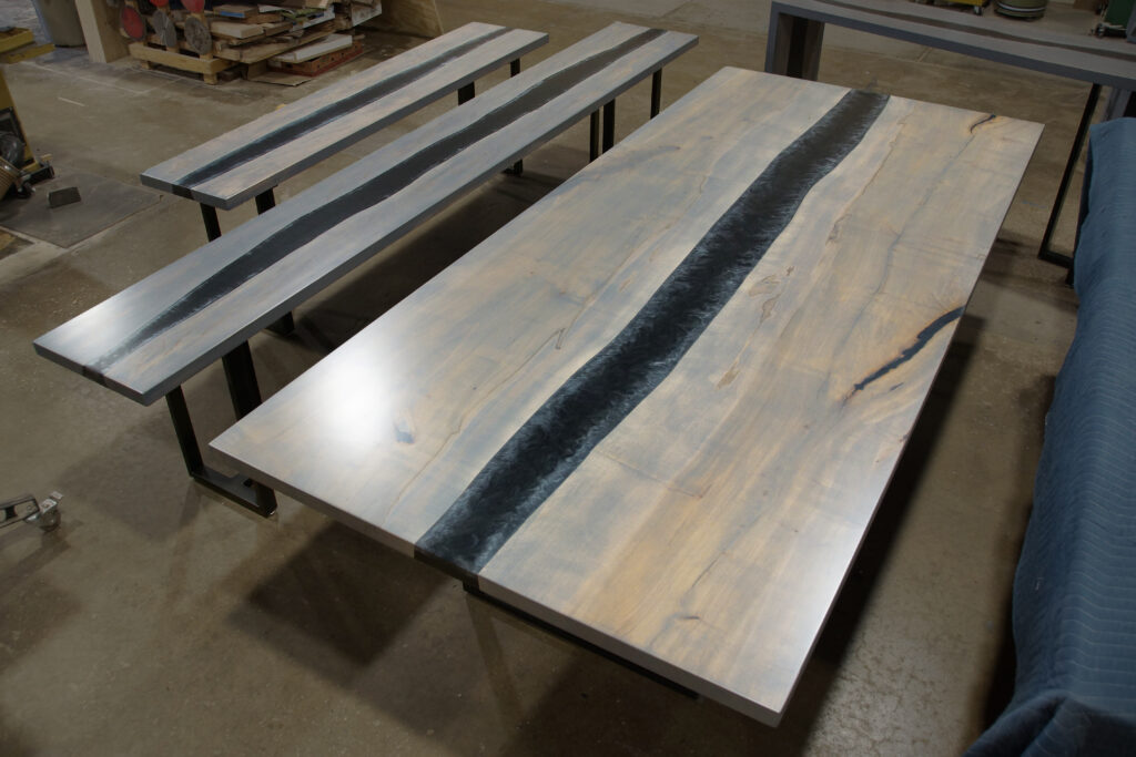 http://Gray%20Stained%20Maple%20River%20Table%20Set%201815%206