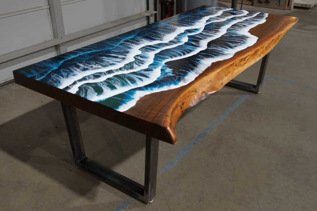 http://Ocean%20Scene%20Coffee%20Table%20With%20Live%20Edge%20&%20Walnut%20Wood%201940%202