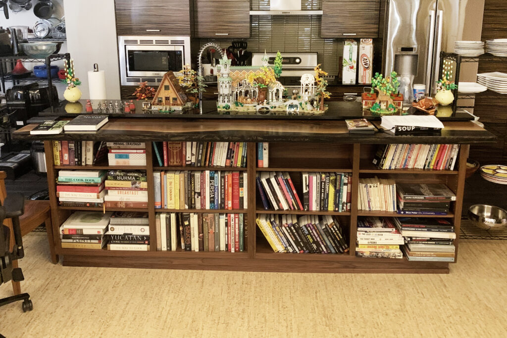 http://Live%20Edge%20Walnut%20Bookcase%20&%20Counter%20With%20Black%20&%20Gold%20Epoxy%202293