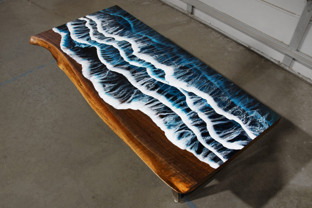 http://Ocean%20Scene%20Coffee%20Table%20With%20Live%20Edge%20&%20Walnut%20Wood%201940%203