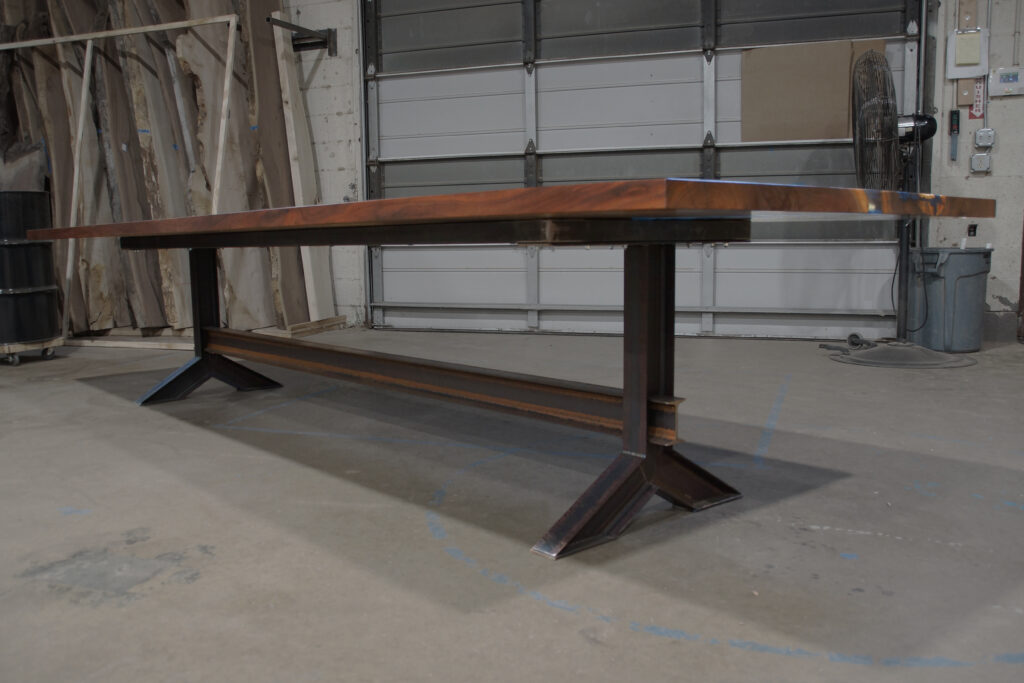 http://Walnut%20Conference%20Table%20With%20Engraved%20Logo%20&%20Epoxy%20Embedded%20Bullets%201919%207