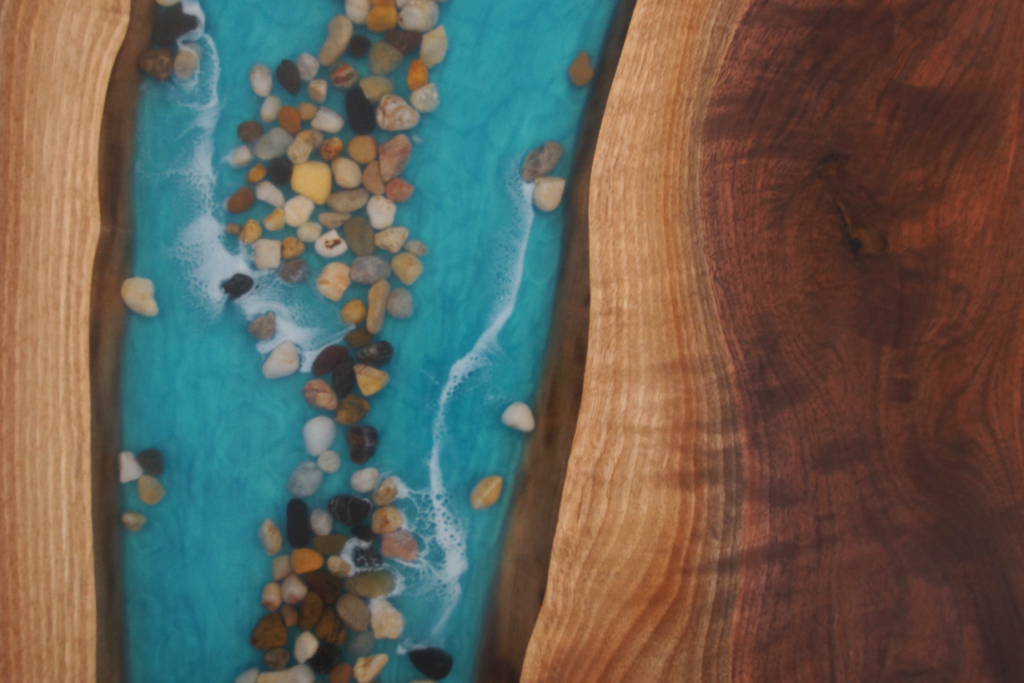 http://Walnut%20Sofa%20Table%20With%20Epoxy,%20LED%20Lights%20&%20Embedded%20Rocks%202349%206