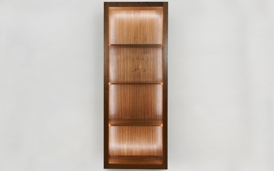 Walnut Display Case With LED Lights