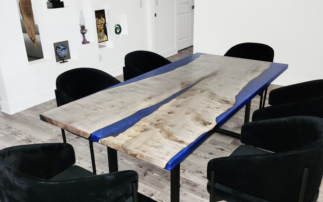 Gray Oxidized River Table