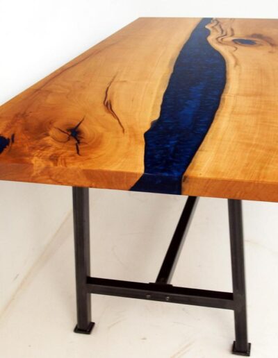 custom made dining table with blue epoxy multi purpose desks
