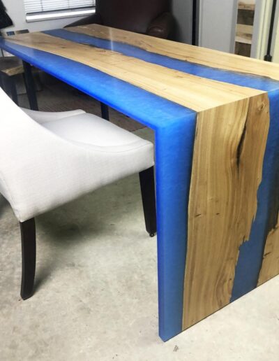 custom wood furniture online custom waterfall desk with epoxy