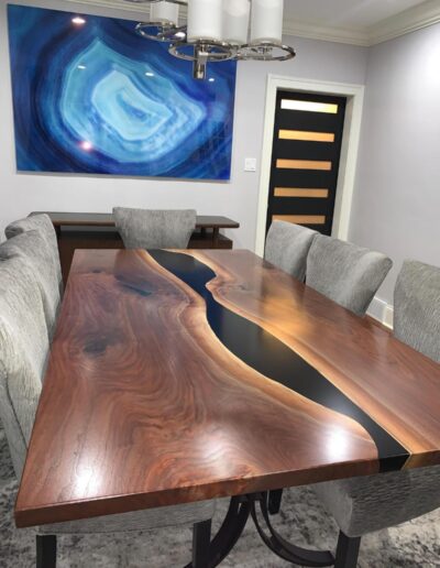 custom wood furniture online walnut dining table with black epoxy