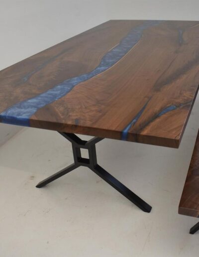 custom wood furniture online matching epoxy dining table bench