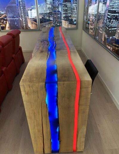 custom wood furniture online custom bar top with led lights epoxy