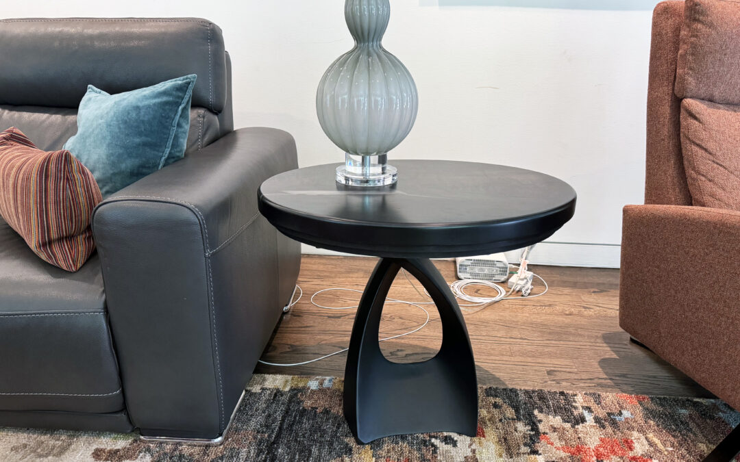 Black Oval Side Table