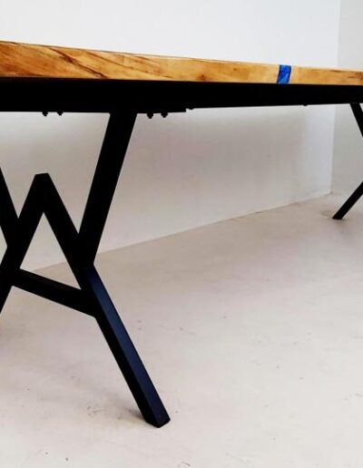 cnc engraved live edge walnut river table 2