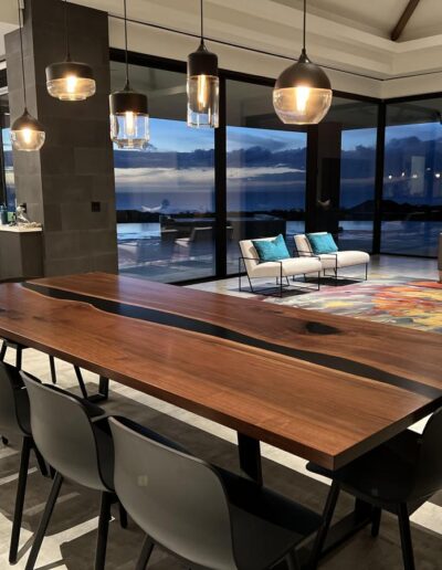 matching walnut dining room table live edge bench 11