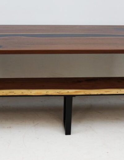 matching walnut dining room table live edge bench 2