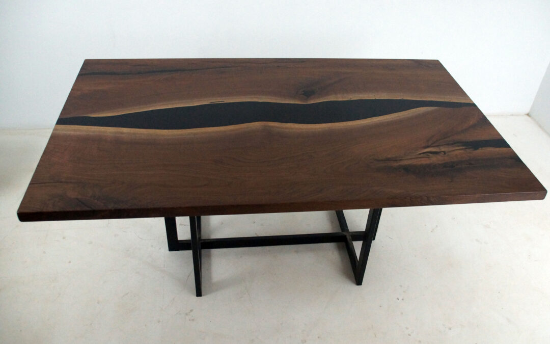 Dining Room Table With Black Epoxy River