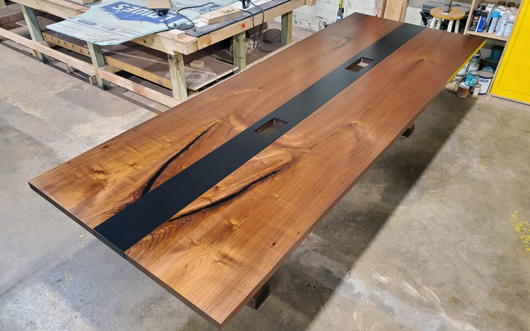 Conference Table With Steel Inlay “River”