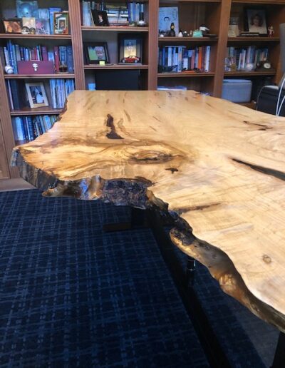Live Edge Maple Wood Slab Ergonomic Adjustable Height Standing Desk 3