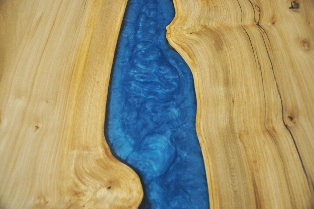 http://Elm%20Kitchen%20Table%20With%20Blue%20Epoxy%20Resin%20River%207
