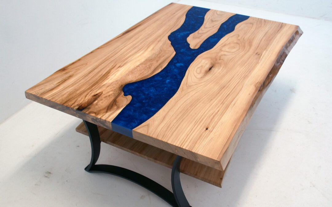 Live Edge Blue River Elm Coffee Table