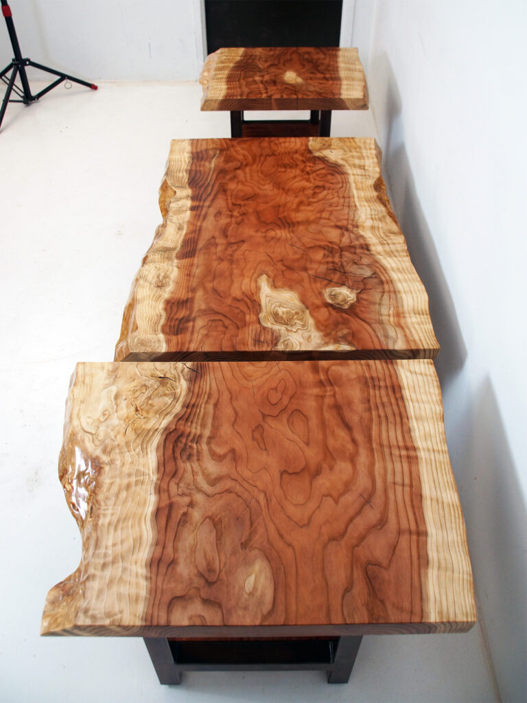 http://Live%20Edge%20Redwood%20Coffee%20Table%20&%20Side%20Table%20Set%207
