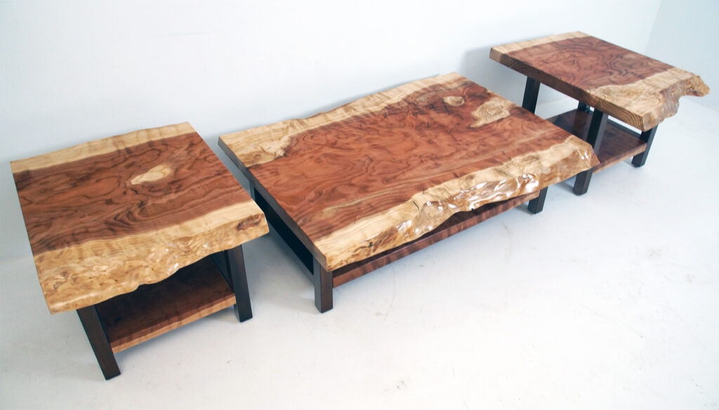 http://Live%20Edge%20Redwood%20Coffee%20Table%20&%20Side%20Table%20Set%204