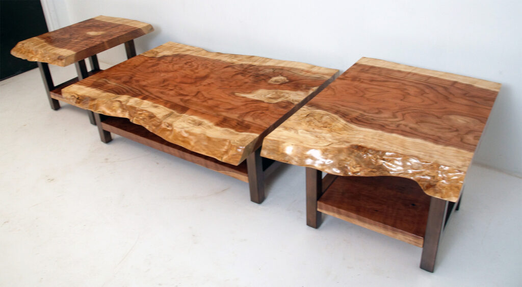 http://Live%20Edge%20Redwood%20Coffee%20Table%20&%20Side%20Table%20Set%203