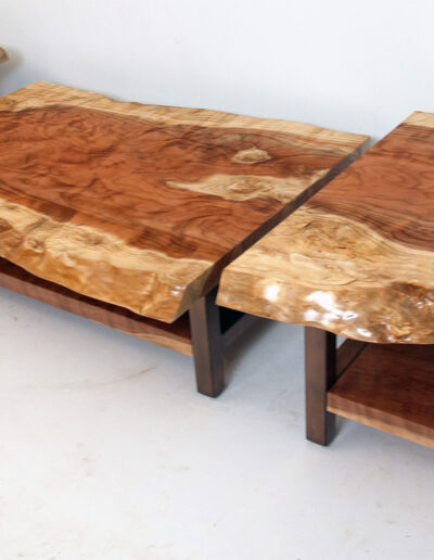 Live Edge Redwood Coffee Table & Side Table Set 3