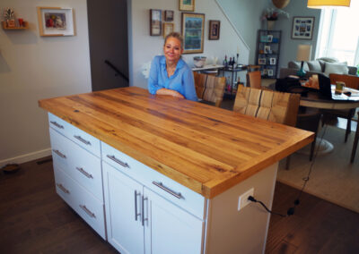Kitchen Island & Countertop With A Barn Wood Table Top 2