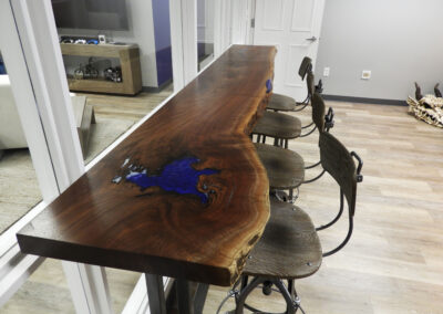 Live Edge Walnut & Resin Bar Top Table 3