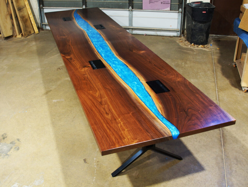 http://Two%20Part%20Conference%20River%20Table%20With%20Power%20Grommets%201