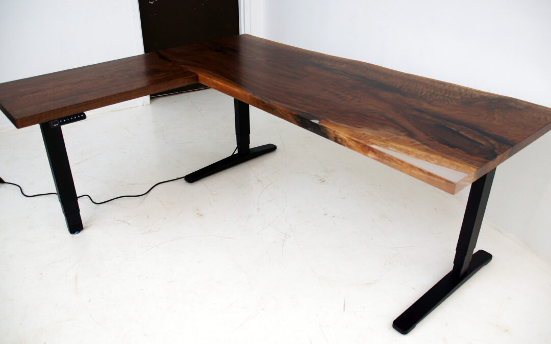 Sit-Stand Desk With Clear Epoxy