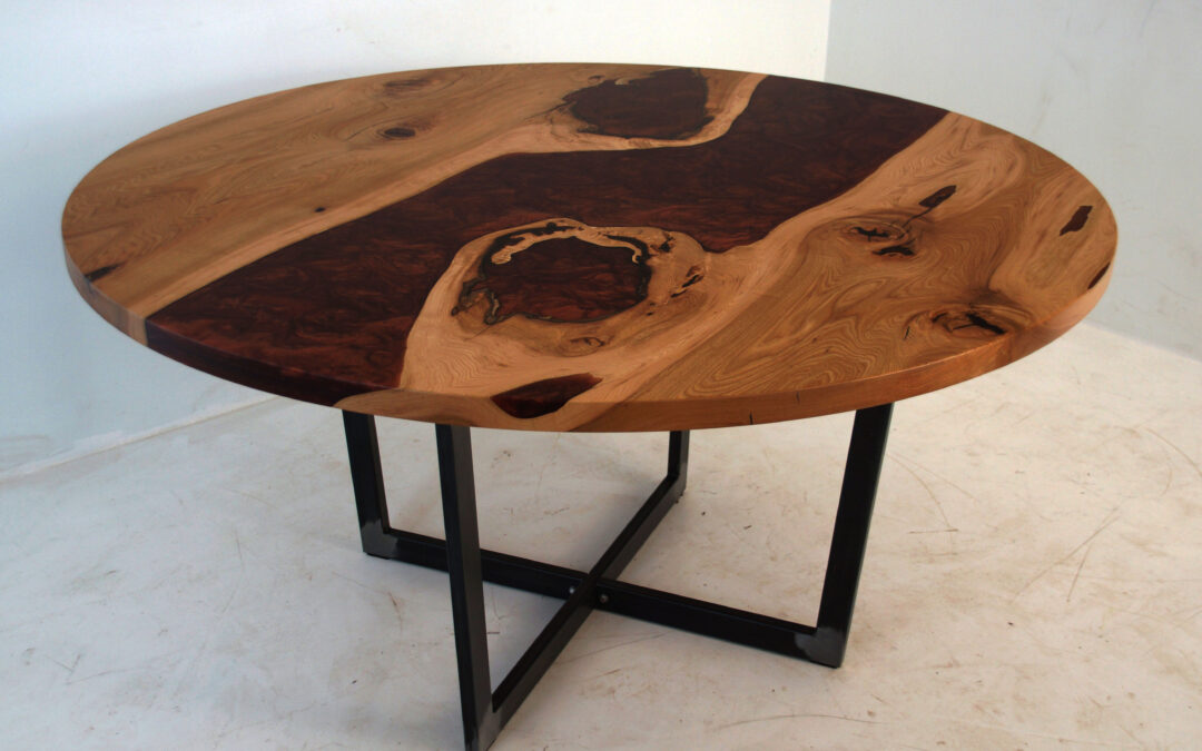Round Red Epoxy Dining Table