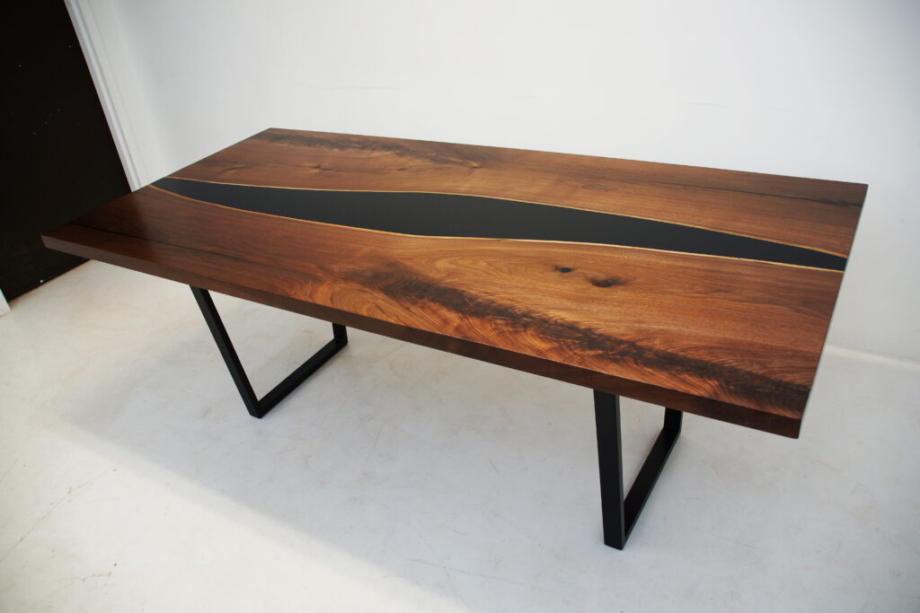 http://Black%20Walnut%20Kitchen%20Table%20With%20Solid%20Black%20Resin%201