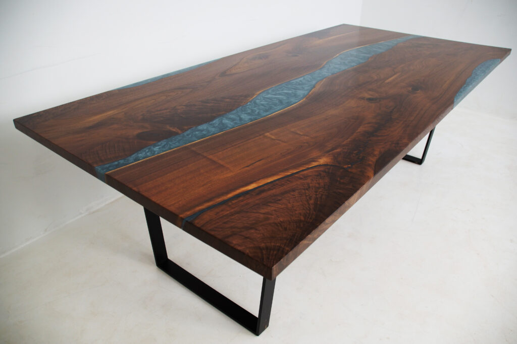 http://Walnut%20Dining%20Room%20Table%20With%20Custom%20Blue%20River%201