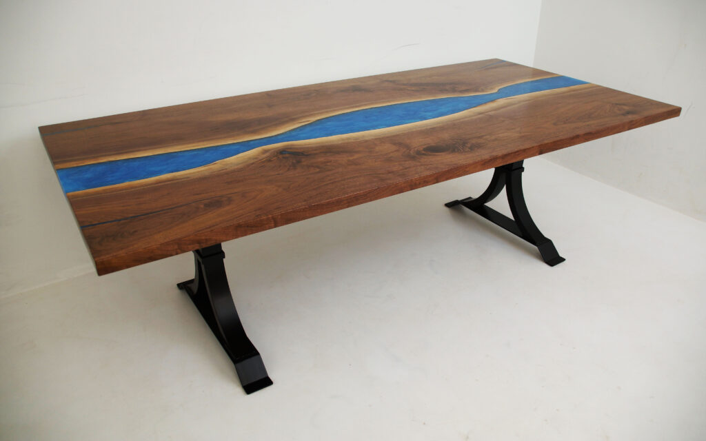 http://Walnut%20River%20Dining%20Table%20With%20Blue%20Epoxy%203
