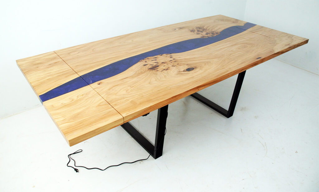 http://Extendable%20Elm%20Dining%20Room%20Table%20With%20LED%20Lights%205