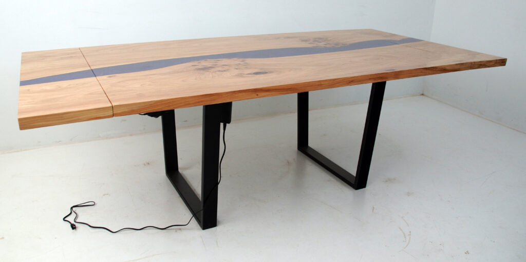 http://Extendable%20Elm%20Dining%20Room%20Table%20With%20LED%20Lights%204