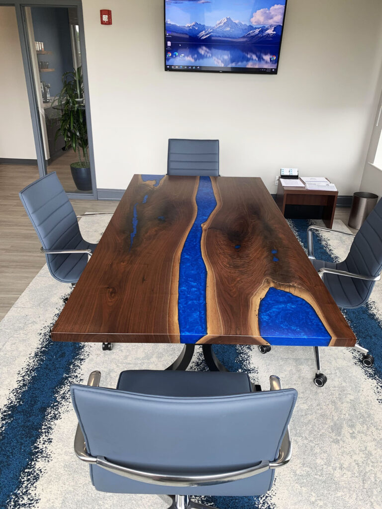 http://Walnut%20Conference%20Room%20Table%20with%20Epoxy%20Rivers%20And%20Lakes%209