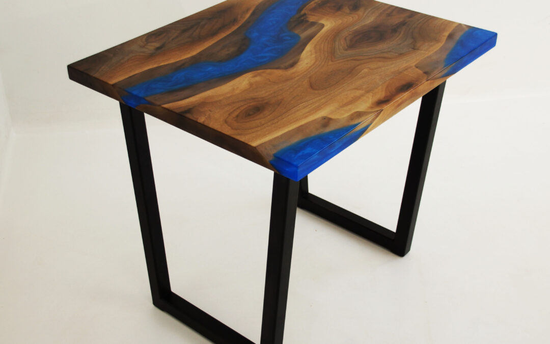 Layered Resin River Side Table