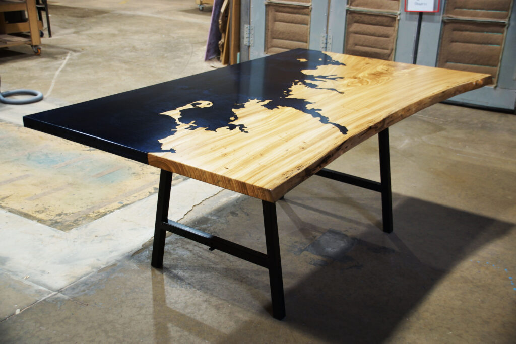 http://Epoxy%20&%20Elm%20River%20Dining%20Table%20With%20CNC%20New%20England%20Coastline%201