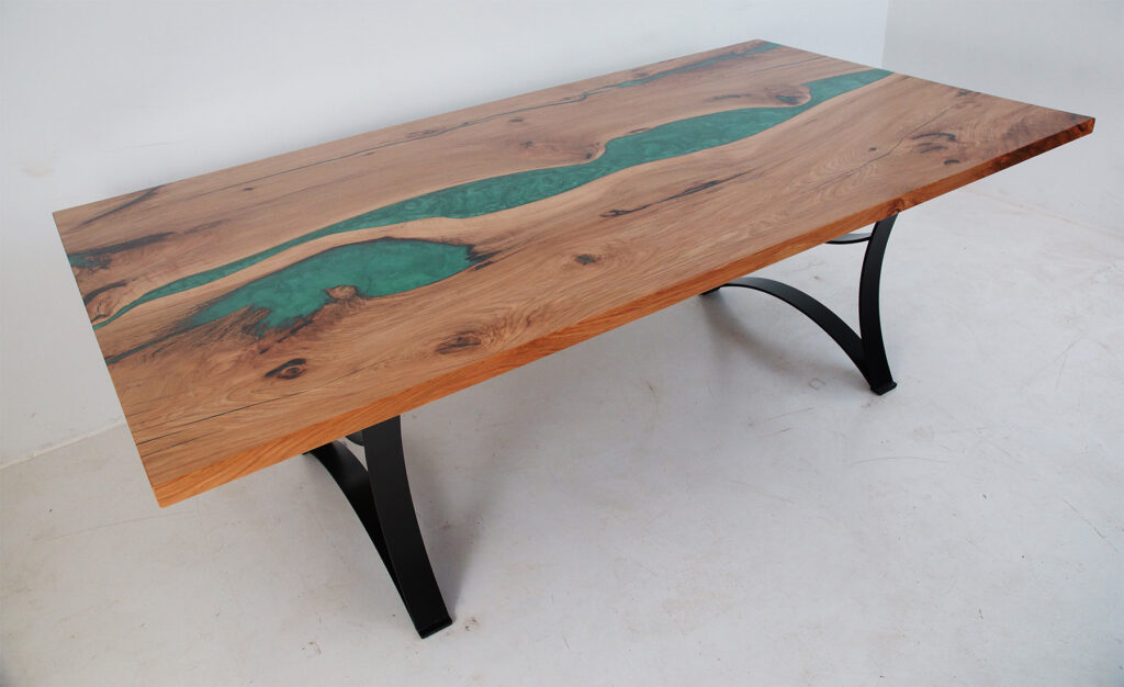 http://Hickory%20Dining%20Table%20With%20Green%20LED%20Lit%20Resin%206