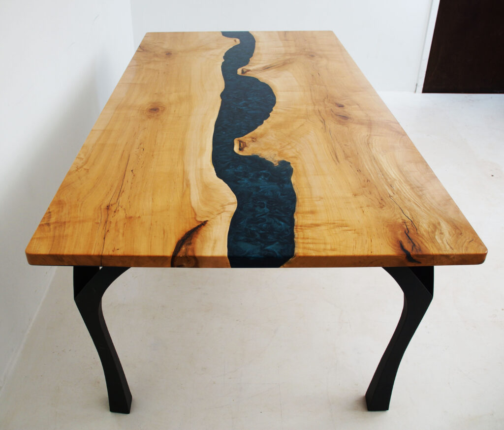 http://Maple%20Dining%20Table%20With%20Deep%20Blue%20Green%20River%202