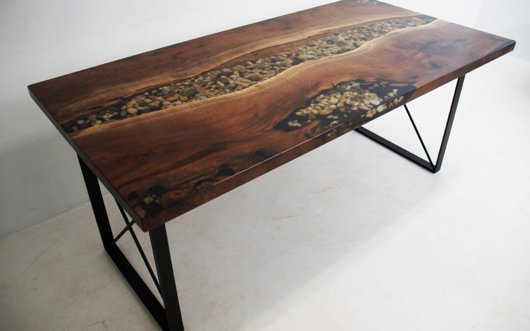Walnut River Rock Desk