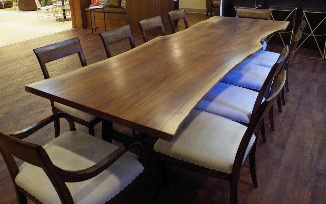 Large Walnut Live Edge Conference Table