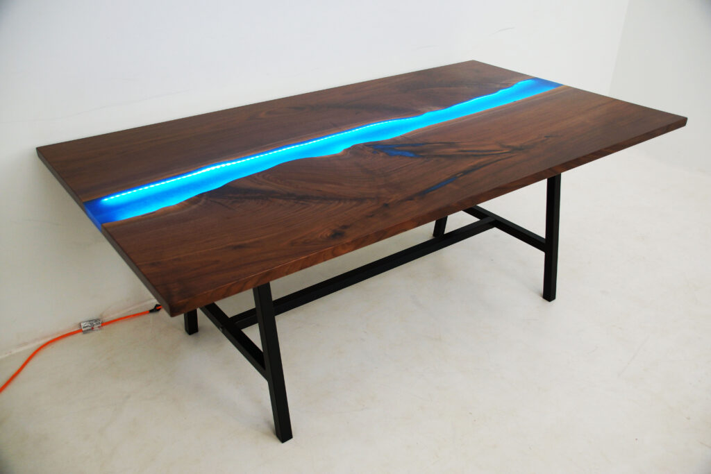 http://LED%20Lit%20Walnut%20River%20Table%20With%20Leaf%20Extensions%204