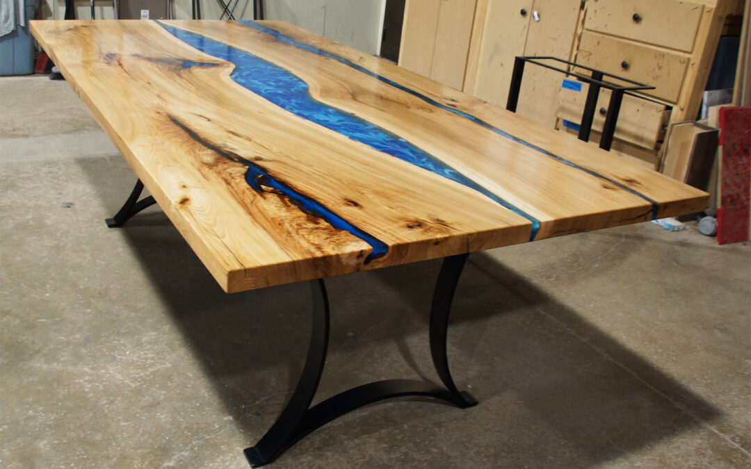 Hickory Resin River Dining Table