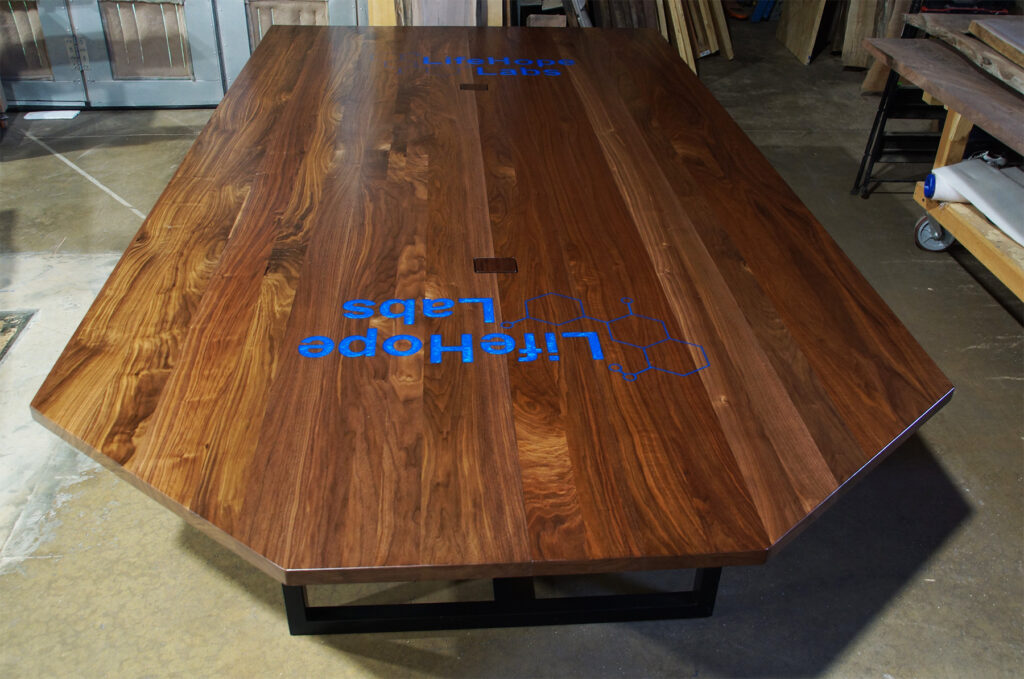 http://Walnut%20Plank%20Conference%20Table%20With%20CNC%20Logo%208