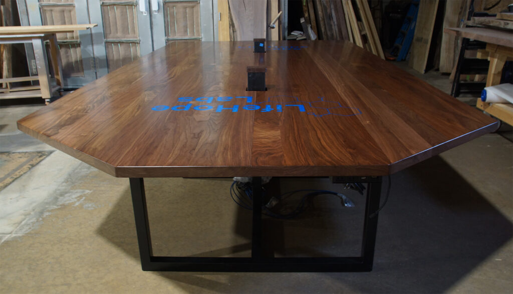 http://Walnut%20Plank%20Conference%20Table%20With%20CNC%20Logo%2011
