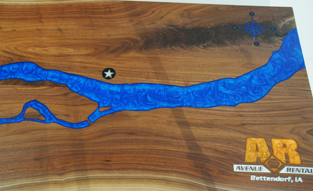 http://Walnut%20Conference%20Table%20With%20CNC%20Mississippi%20River%20And%20Epoxy%20Resin%20Logo%2010
